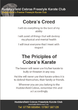 Cobra Creed and Principle of Conras Karate Poster